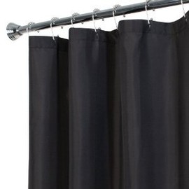 Bath Elements Heavy Duty Magnetized Shower Curtain Liner(Black)