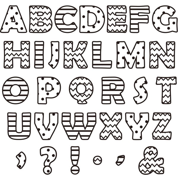 150 PCS Large 7" Bulletin Board Letters Set, Black and