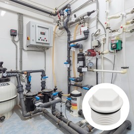 M METERXITY 5 Pack Pipe Plug Fitting - PVC Hex End Cap Connector Plug, Corrosion-Resistant, Apply to Water Pumps Water Tank Drain Pipe (G3/4 Male Thread, White)