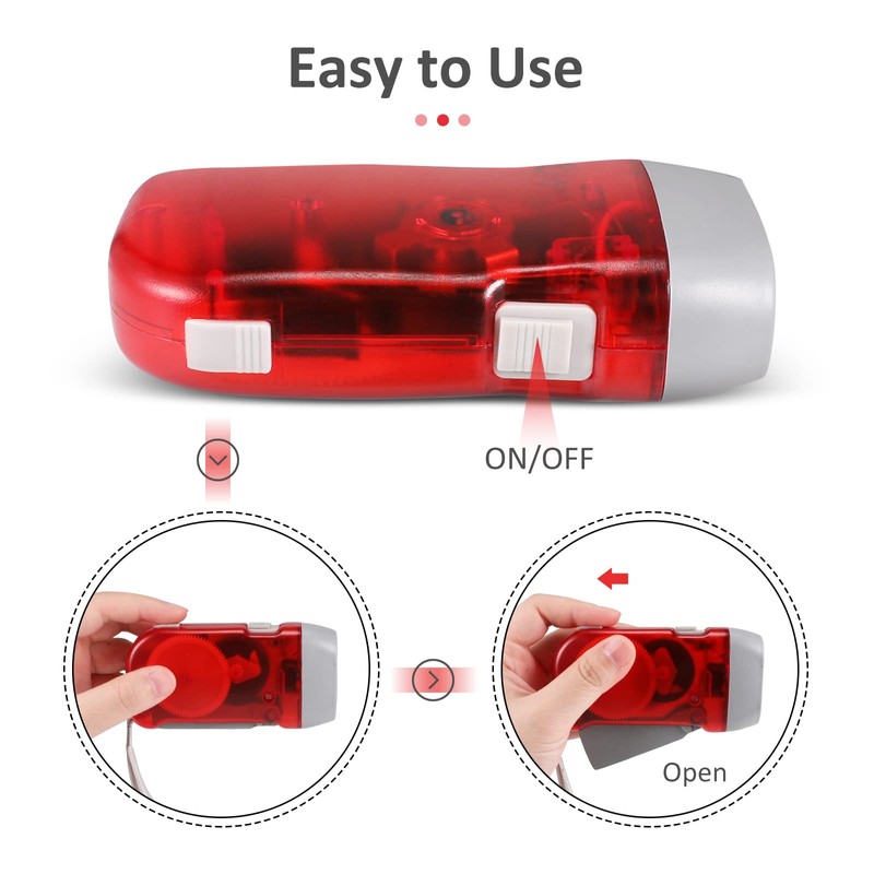 BFVV 8 Pack Hand Crank Emergency Flashlight, No Battery Require,