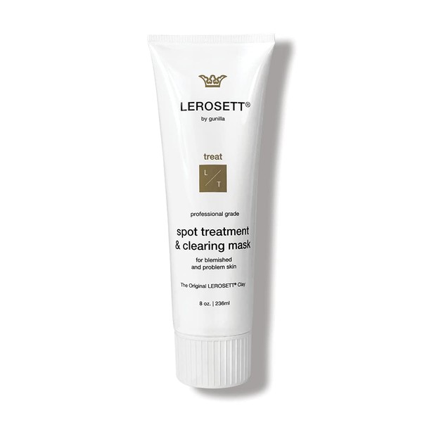 LEROSETT Spot Treatment & Clay Mask - Swedish Clay for Acne-Prone & Oily Skin - Minimize Pores, Pimples, Blackheads - Detox & Blemish Control - All-Natural, Vegan - No Additives - 8 oz