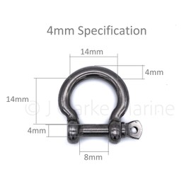 Bow Shackle Rigging Marine Stainless Steel 316 A4 Shackles 4mm 5mm 6mm 8mm 10mm (4, 6mm)