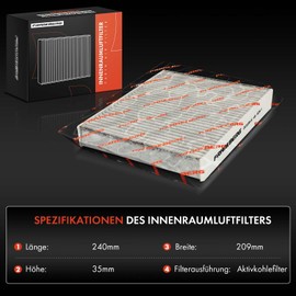 Frankberg 2x Cabin Air Filter with Activated Carbon Compatible with C-Max DM2 Focus C-Max DM2 Galaxy WA6 Galaxy MK II Van WA6 K.u.g.a I Mondeo IV BA7 S-Max WA6 Replacement # 1452344