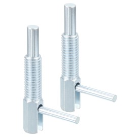 sourcing map 2 Pcs Retractable Indexing Plunger Pin, M12 l Spring Plunger Carbon Steel Spring Loaded Latch Telescopic Locking Pin for Machinery Shipbuilding