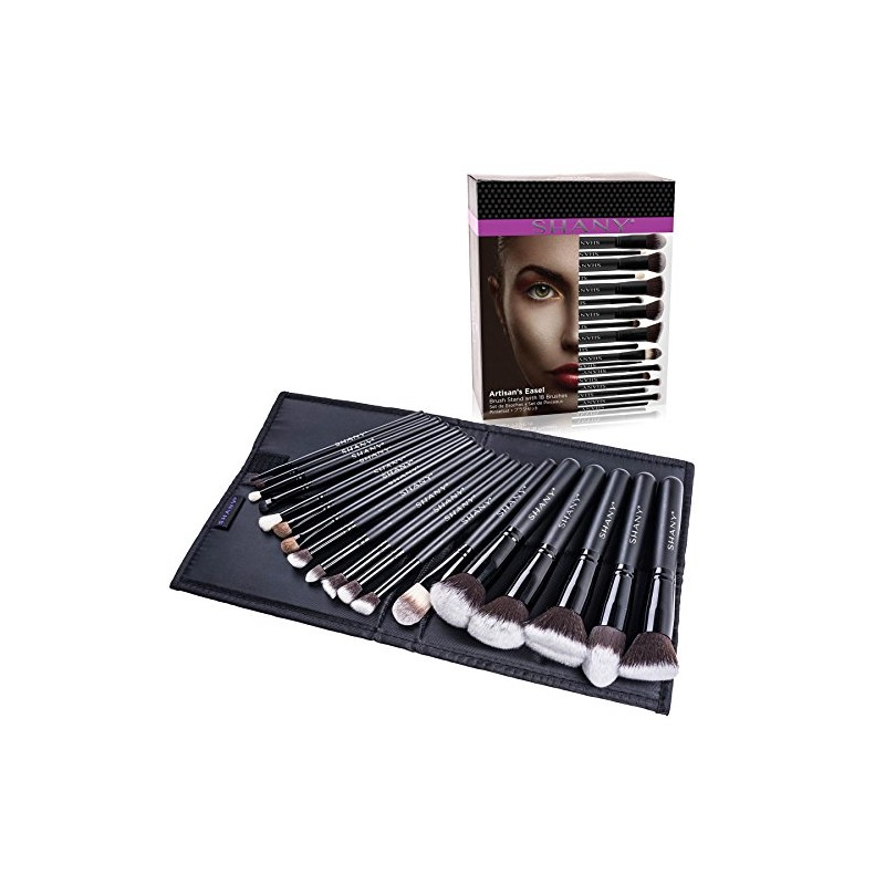 SHANY Artisans Easel 18 Piece Elite Cosmetics Brush Collection, Black