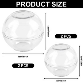 Set of 4 Onion Storage Balls: Onion Box for Onions, Garlic, Transparent Plastic Onion Storage, 7 & 9 cm Diameter, Food Storage Balls, Garlic Storage