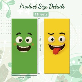 peacoblue Wheelie Bin Stickers 2 Sheets Funny Expressions Sticky Dustbin Stickers Decals, 15in x 32in Waterproof Large Wraps for Trash Cans Bins Driveway Garden Outdoor Indoor Patio Decor