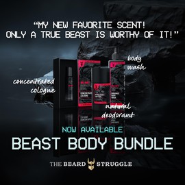 The Beard Struggle Beast Body Bundle: Men's Body Wash, Deodorant & Cologne - Eddie Hall The Beast Line Ragnarok Rising Special Edition - Premium Body Wash Men Deodorant & Roll on Cologne