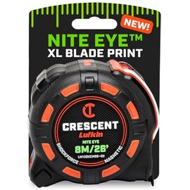 Crescent Lufkin 8 metros / 25 pies SHOCKFORCE NITE EYE Cinta métrica magnética | LM1325CMEB-02