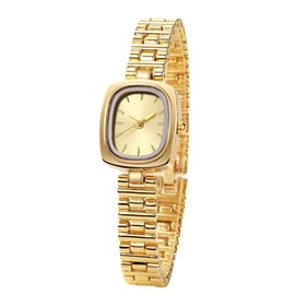 BESTKANG Watches for Women Watches Vintage Women's Dress Watchsquare Gold Watches for Women Bracelet Quartz Watch (Gold)