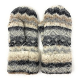 Cozy Knitted Warm Bernie's Wool Mittens 100% Icelandic Wool Fleece Lined by Freyja Canada