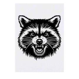 Azeeda 'Wütender Waschbär' Temporäres Tattoo - Hautfreundlicher & Ungiftiger Abziehbild · Wasserfest (TO00070199)