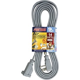 POWTECH Heavy duty 9 FT Air Conditioner and Major Appliance Extension Cord UL Listed 14 Gauge, 125V, 15 Amps, 1875 Watts GROUNDED 3-PRONGED CORD
