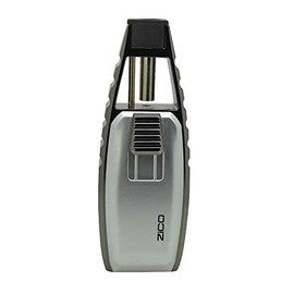 Zico Butane Stainless Steel Torch Flame Refillable Lighter (Silver)