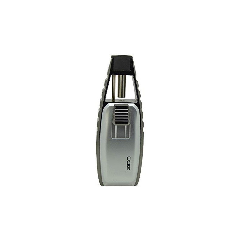 Zico Butane Stainless Steel Torch Flame Refillable Lighter (Silver)