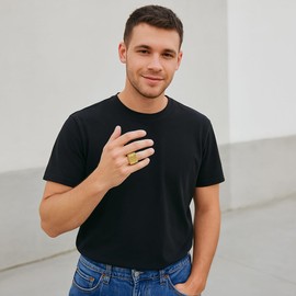 Fanshu Steel Last Supper Ring, Iced Out Stainless Steel Titanium Golden The Last Supper Painting Christianity God Jesus Signet Ring for Men Women Couple Friends Gift Fashion Jewelry Hip Hop (11)