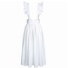 Jeufoin Women Vintage Victorian Maid Ruffles Pinafore Apron Pioneer Colonial