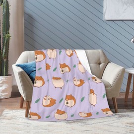Cute Hamster Blanket Super Soft Warm Bed Throw Blankets for Couch Bedding Bedroom Sofa Office Car, All Season Cozy Flannel Plush Blanket Gifts for Girls Boys Kids Adults, 50"X40"