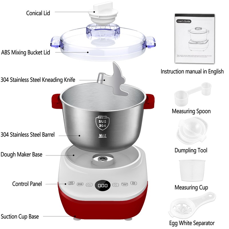 AIZIYO DoughChief, 5.3QT Dough Mixer, Dough Maker with Ferment Function,