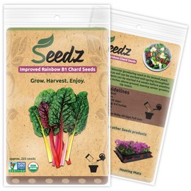 Organic Chard Seeds, APPR. 225, Rainbow Swiss Chard, Heirloom Vegetable Seeds, Certified Organic, Non GMO, Non Hybrid, USA