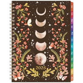 2025 Planner - 2025 Planner, 2025 Planner Weekly and Monthly, JAN. 2025 - DEC. 2025, 6.3" x 8.4", 2025 Planner with Tabs, Twin-Wire Binding, Inner pocket, Planner organizer - Moon