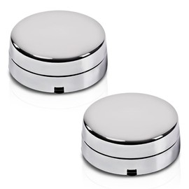 PIT66 Rear Wheel Center Hub Cap, Compatible with Dodge Ram 3500 2003-2017 1-Ton Dually 8-Lug 5 Slot 17" Steel Chrome Rear Wheels Pair 560-8010