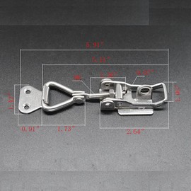 NNNJunhua Thickened Stainless Steel Toggle Latch Clamp Horizontal or 90 Degree Right Angle Adjustable Buckle with Keyhole 4 Pieces