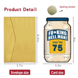 Detuca 75th Birthday Card, 75th Birthday Decorations for Men Women, Funny 75th Birthday Gifts for Dad Mom, Happy Birthday Gifts Ideas for 75 Year Old Grandparents