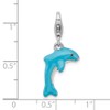 Adornica Diamonds Sterling Silver Rhodium-Plated 3-d Enameled Dolphin with Lobster