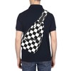 LAKUERVI Plaid Chest Sling Bag Geometric Checkered Plaid Pattern Black