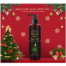 Aloe Vera Gel Infused with Tea Tree Oil for Skin Hydrating, Repair Skin, Aloe Vera Gel Extract from Fresh Pure Aloe Vera for Sunburn Relief, Hair, Razor- 6.76 Fl Oz