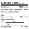 Sunlite A19 LED Bulb 60w LED Light Bulbs - 12