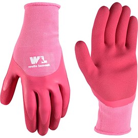 Wells Lamont Women's Gardening Gloves | Women's Grip Gloves | Foam Latex Water-Resistant Coating | Pink, Large (607L)