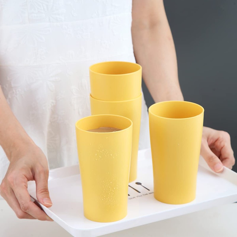 Plastic Cups, Pack of 8, Coffee Cups, 450 ml, Unbreakable
