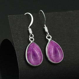 Gemstone Dangle Earrings For Women Sterling Silver Plated, Birthstone Gemstones Drop Earrings Jewelry Christmas Mother's Day Gifts For Her