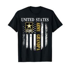 Vintage United States Army Grandpa With American Flag Gift T-Shirt