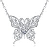 CHIRENMA Butterfly Necklace for Women 925 Sterling Silver Birthstone Butterfly