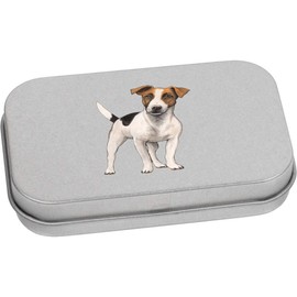 Azeeda 80mm 'Jack Russell' Metal Hinged Tin/Storage Box (TT00089930)