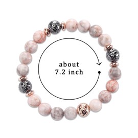 RolenBox 60th Birthday Gifts for Women Sister Grandma Friend Wife Natural Stone Bracelets for Her Bead Bracelet for Mom Coworker for 60 Years Old Woman