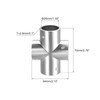 sourcing map Rail Cross Fitting 4-Way Zinc Alloy Pipe Connector
