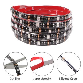 abtong Battery Powered Led Strip Lights RGB with Mini Controller Waterproof Led Rope Lights Battery Operated Led Lights Multi Color Changing Lights 2M 6.56ft