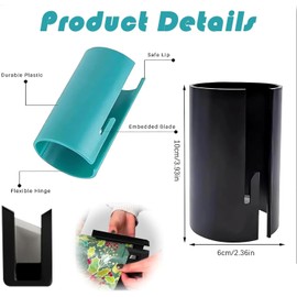 Wrapping Paper Cutter, Round Lip Kraft Paper Roll Slitter Cutter,Paper Cutter Slider Tool Set Christmas Gift Packing with 2 Blade (Green+red)