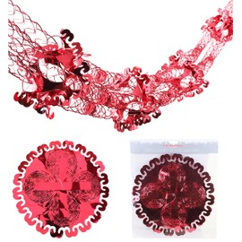 Christmas Concepts® 9ft x 1ft Large Round Foil Garland Festive Hanging Decorations – Christmas Trimming (Red)