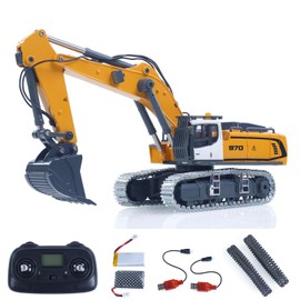 TOUCAN RC HOBBY 1/50 Metal RC Excavator K970 Engineering Vehicle Remote Control Electric Lifting Digger Bucket Tracks Light Sound RTR Battery for Adult