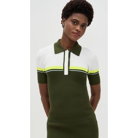 Essentiel Antwerp Women's Haustral Ribbed Polo, Combo2 Kombu Green, XL