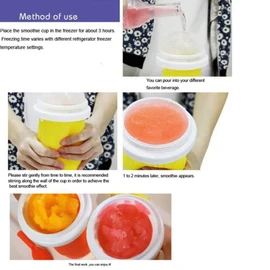 2/3PCS Slushie Maker Cup Quick Freeze Magic Milkshake Cup Ice Cream Maker (2X, Blue)