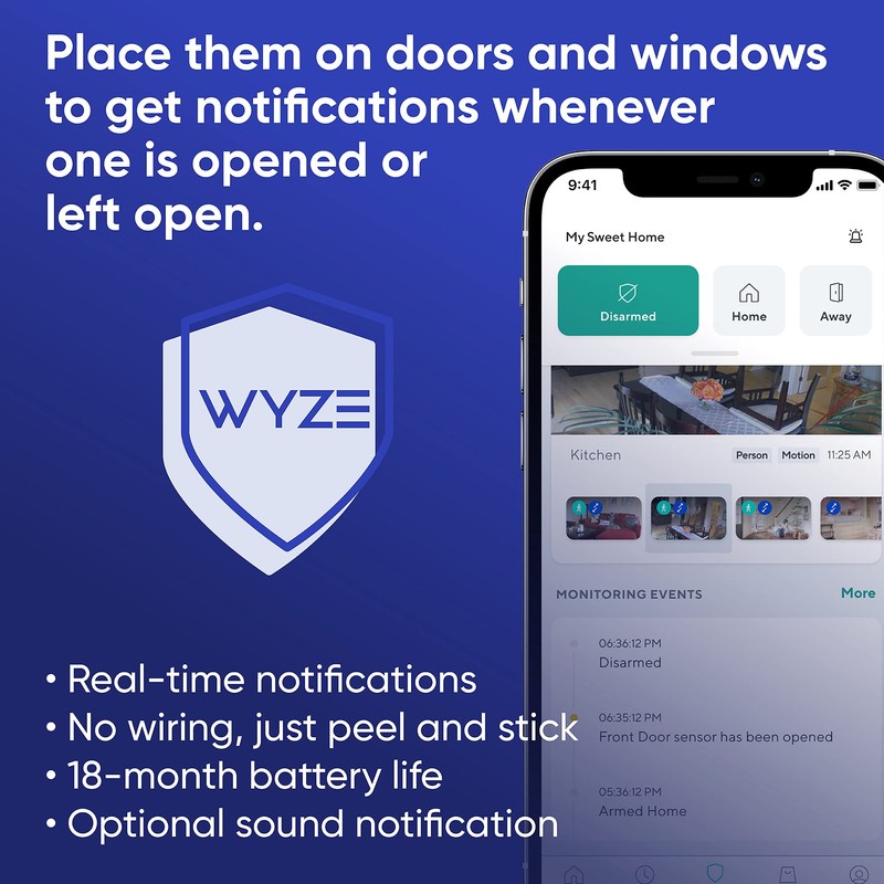 Wyze Home Security System Entry Sensor - Window and Door