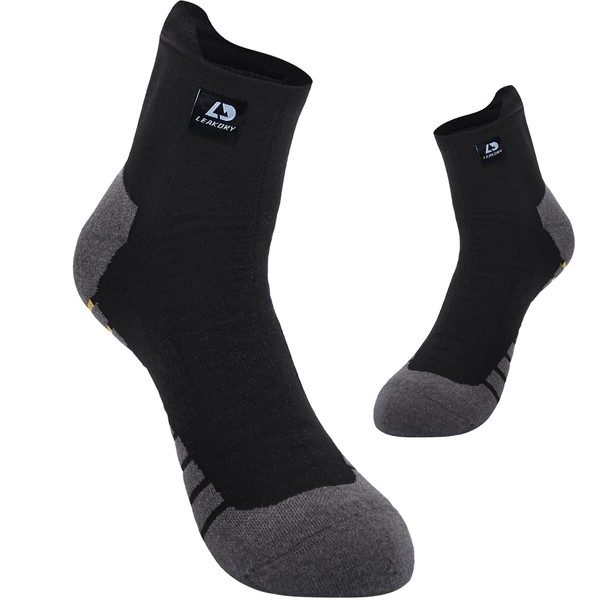LEAKDRY Waterproof Socks,3 Layer Hiking Windproof Breathable,Ankel Socks,Unisex (US, Alpha,