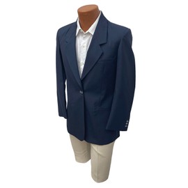 Executive Apparel Women's Navy Blazer Size 20 Executive Apparel Wool Blend 1-Button Lined New