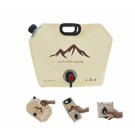 8L/281oz Outdoor Collapsible Water Jug BPA-Free w/Adjustable Faucet - Portable Leakproof Water Storage for Camping, Hiking, Travel & Emergencies (Khaki)